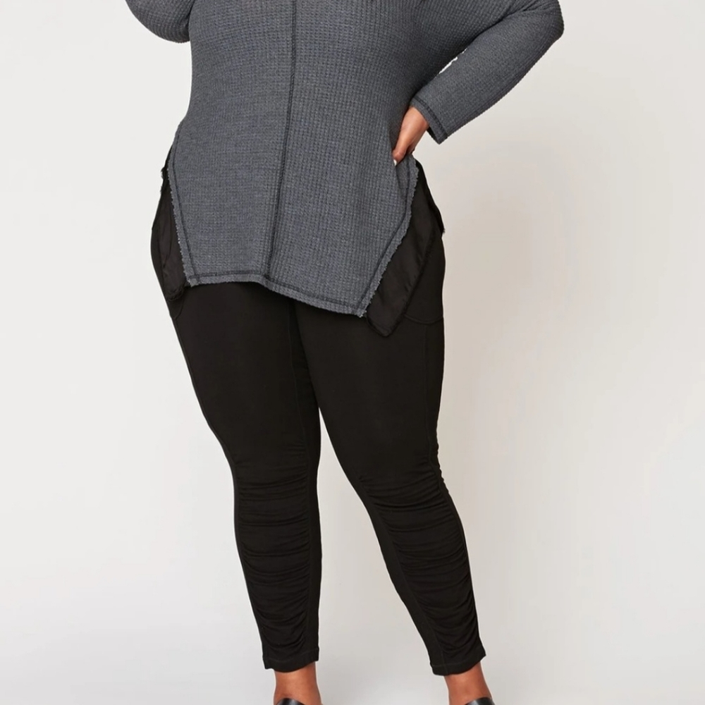 XCVI Huckle Ruched Ankle Crop Leggings, 2x